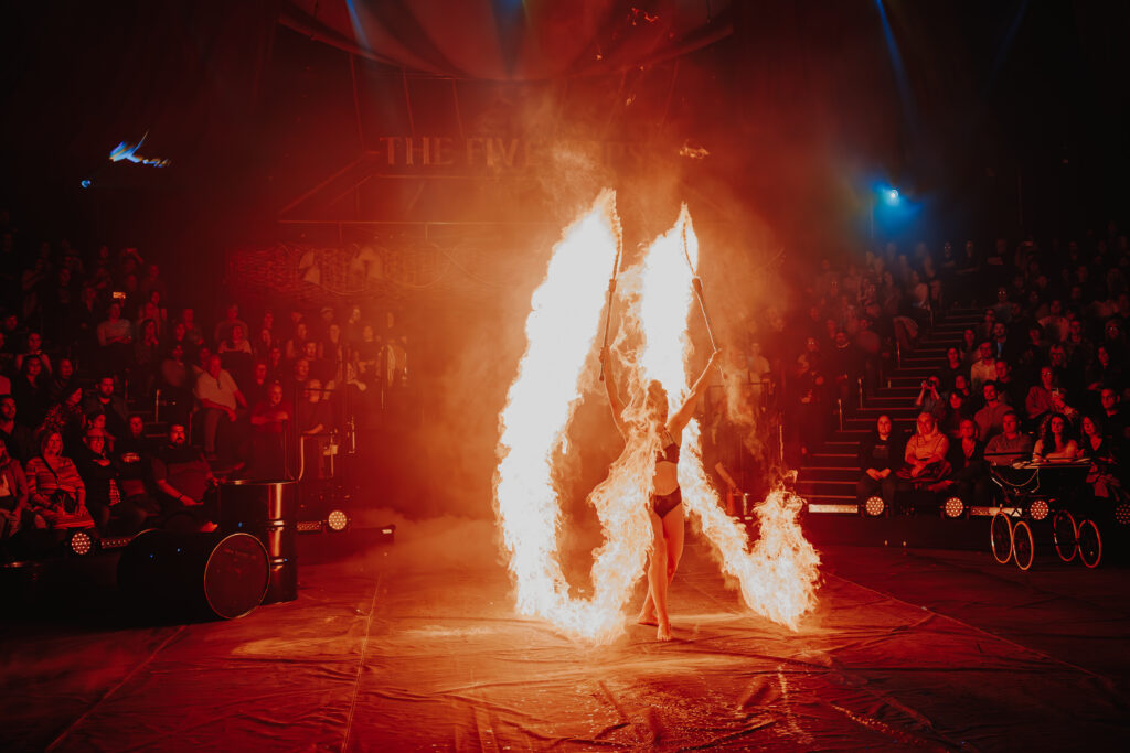 Photo of COME ALIVE! show featuring a fire act